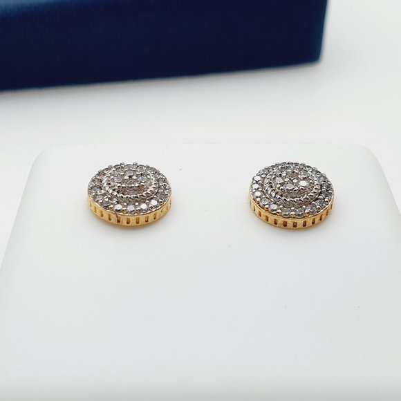 14K Gold Plated Cubic Zircon Earrings, INUS1BR143 - Picture 8 of 9